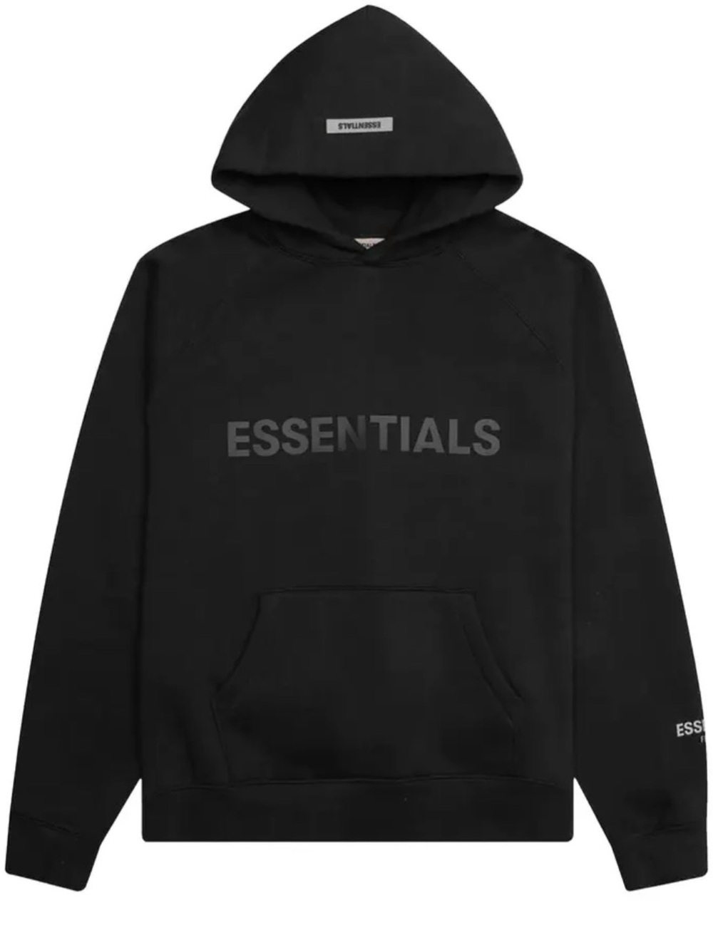 ESSENTIALS Black Logo Hoodie